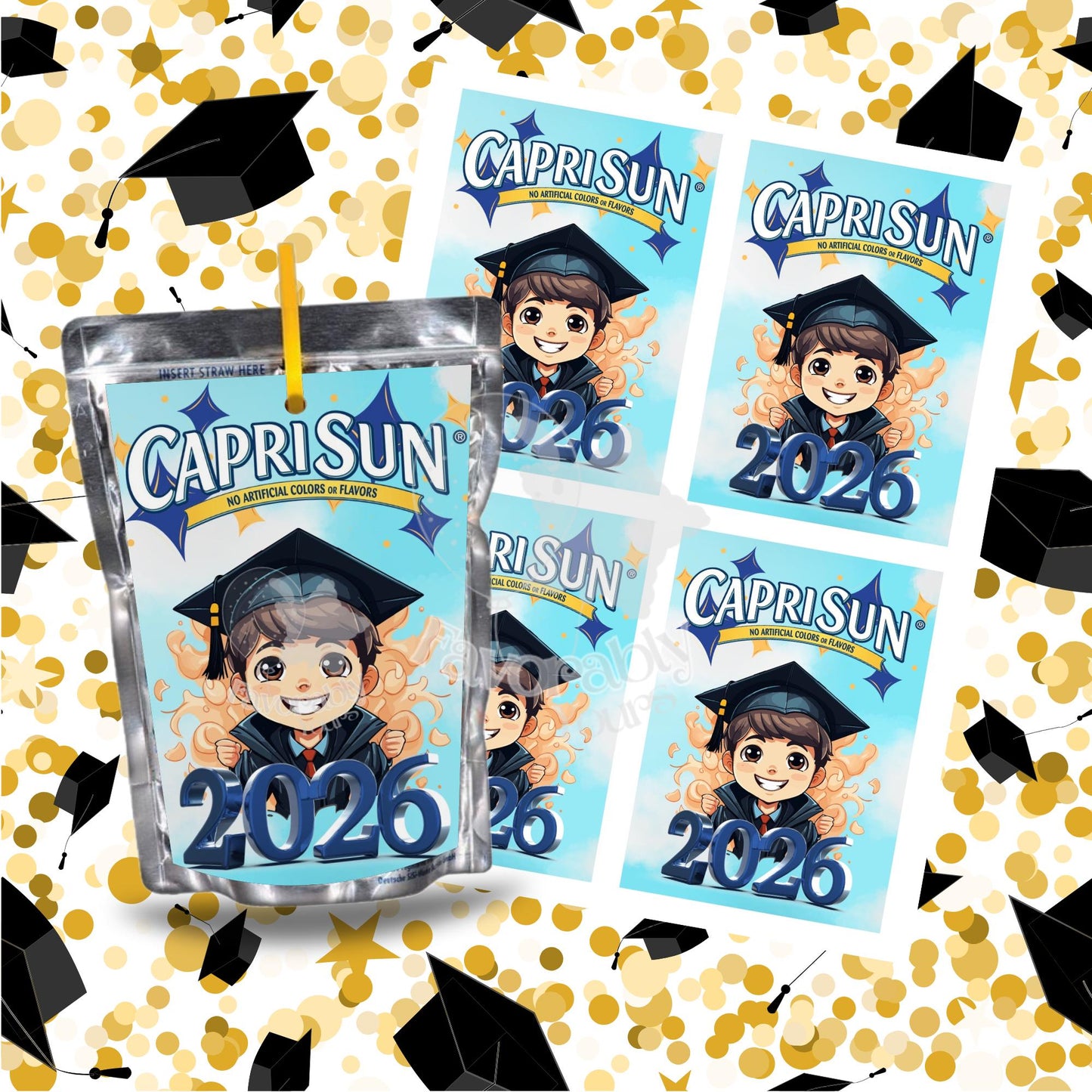 Editable Capri Sun Label - Instant Download for Any Theme-graduation