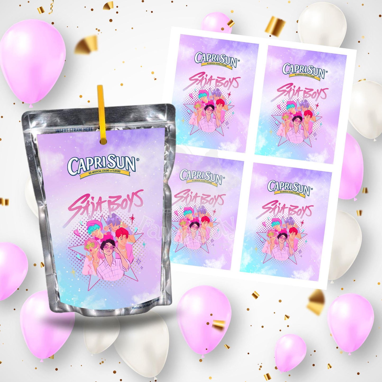 Editable Capri Sun Label - Instant Download for Any Theme