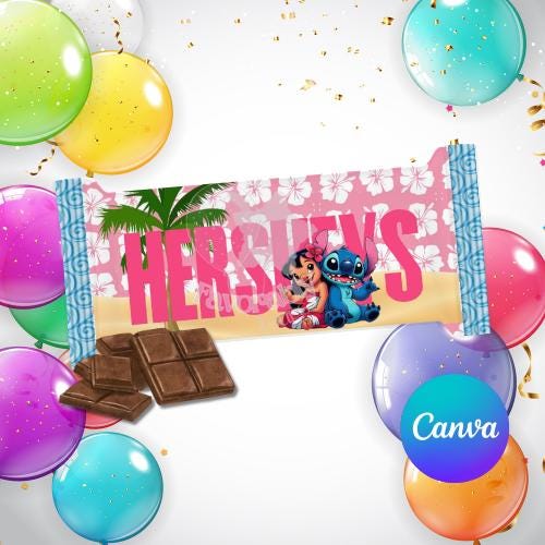 Editable chocolate candy bar Template ā Ohana birthday- Favor ā Digital File