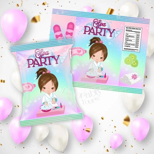 Editable Chip Bag Template - Custom Party Favor Digital Download-spa