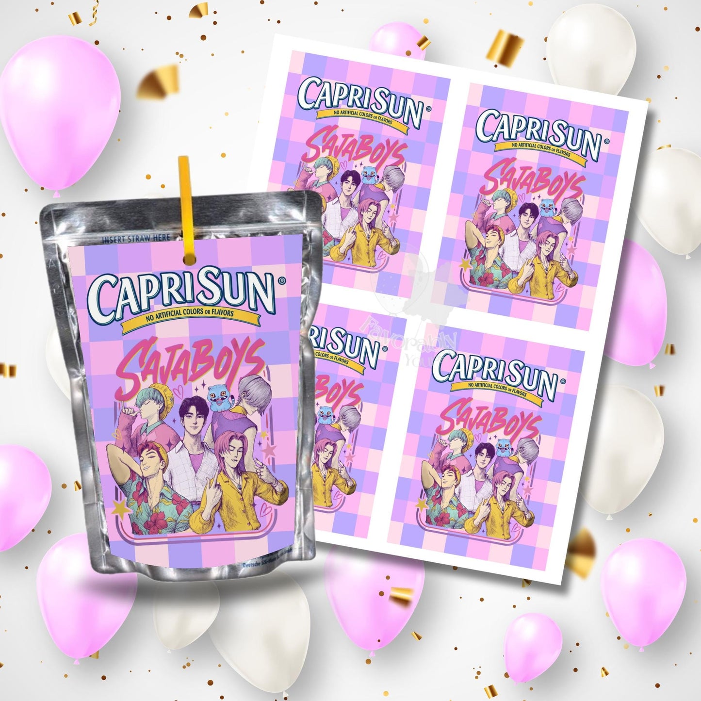 Editable Capri Sun Label - Instant Download for Any Theme- kpop