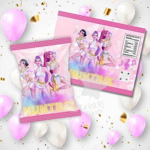 Editable Chip Bag Template - Custom Party Favor Digital Download- Huntrix