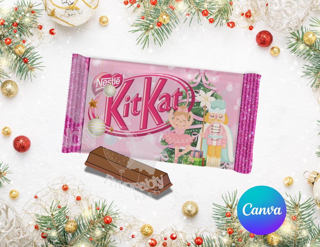 Editable KitKat wrapper template - Instant Download for Any Theme-Christmas nutcracker
