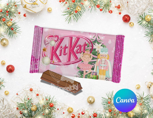 Editable KitKat wrapper template - Instant Download for Any Theme-Christmas nutcracker