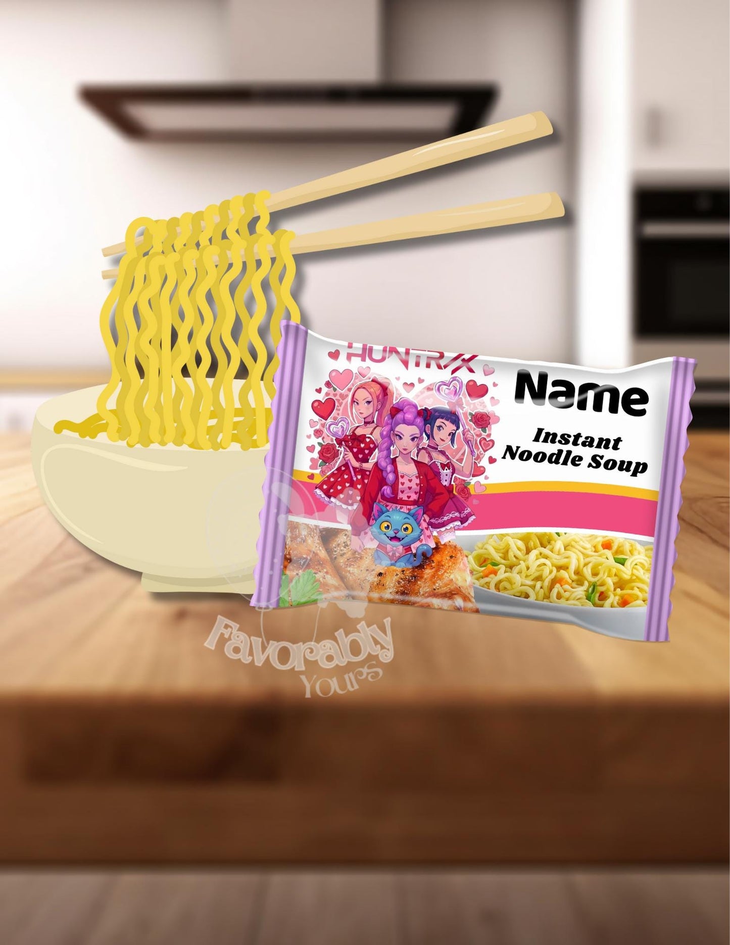 Editable Ramen Noodle Wrapper - Instant Party Download-kpop valentine