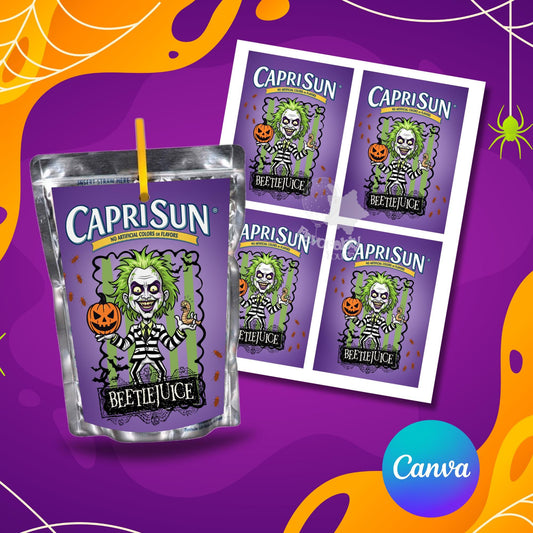 Editable Capri Sun Label - Instant Download for Any Theme-Halloween