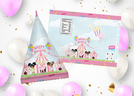 Editable pyramid Template - Custom Party Favor Digital Download-circus