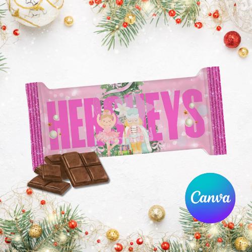 Editable chocolate bar template- Instant Download for Any Theme-Christmas nutcracker