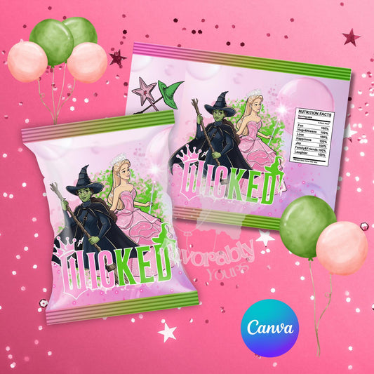 Editable Chip Bag Template - Custom Party Favor Digital Download-wicked