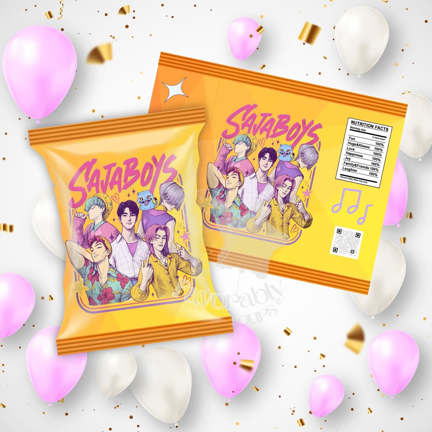 Editable Chip Bag Template - Custom Party Favor Digital Download-kpop