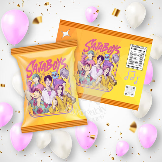 Editable Chip Bag Template - Custom Party Favor Digital Download-kpop