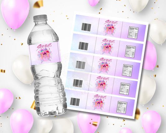 Water Bottle Label - Editable Party Favor Template-kpop