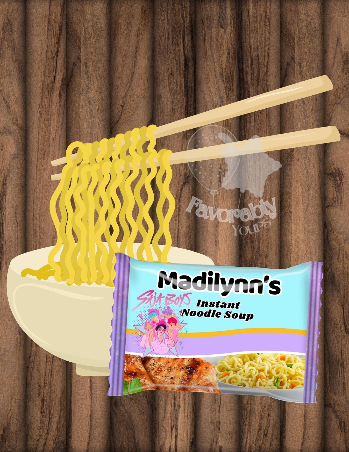 Editable Ramen Noodle Wrapper - Instant Party Download-kpop