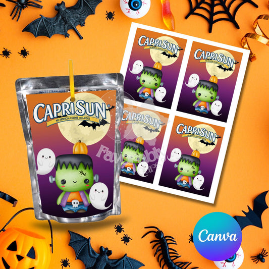 Editable Capri Sun Label - Instant Download for Any Theme- Halloween