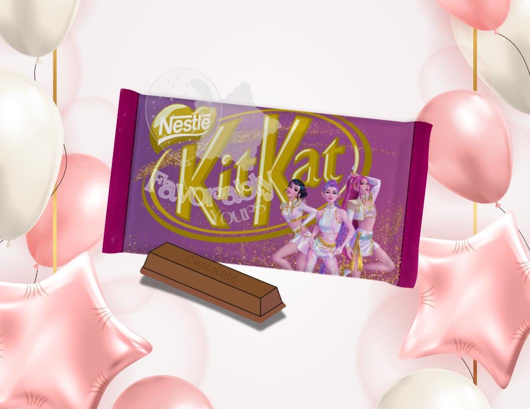 Editable KitKat wrapper - Instant Download for Any Theme-kpop