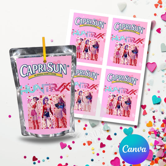 Editable Capri Sun Label - Instant Download//Valentines