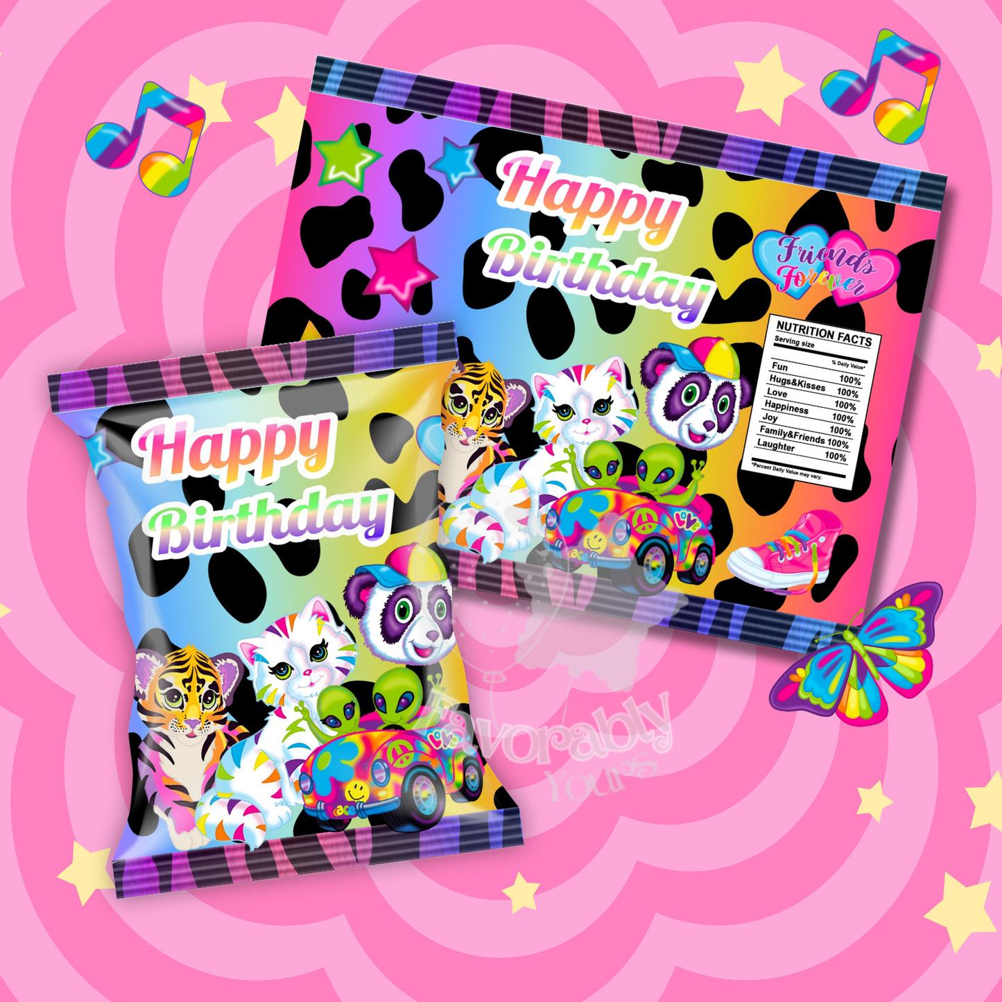 90s Nostalgia editable chip bag template