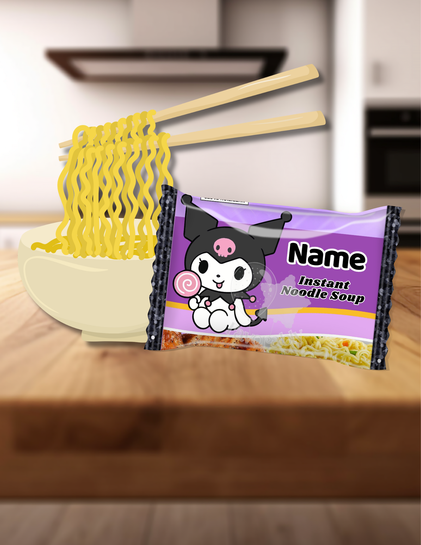 Editable Kuromi Ramen wrapper
