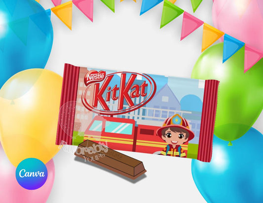Editable KitKat wrapper - Instant Download for Any Theme-firefighter