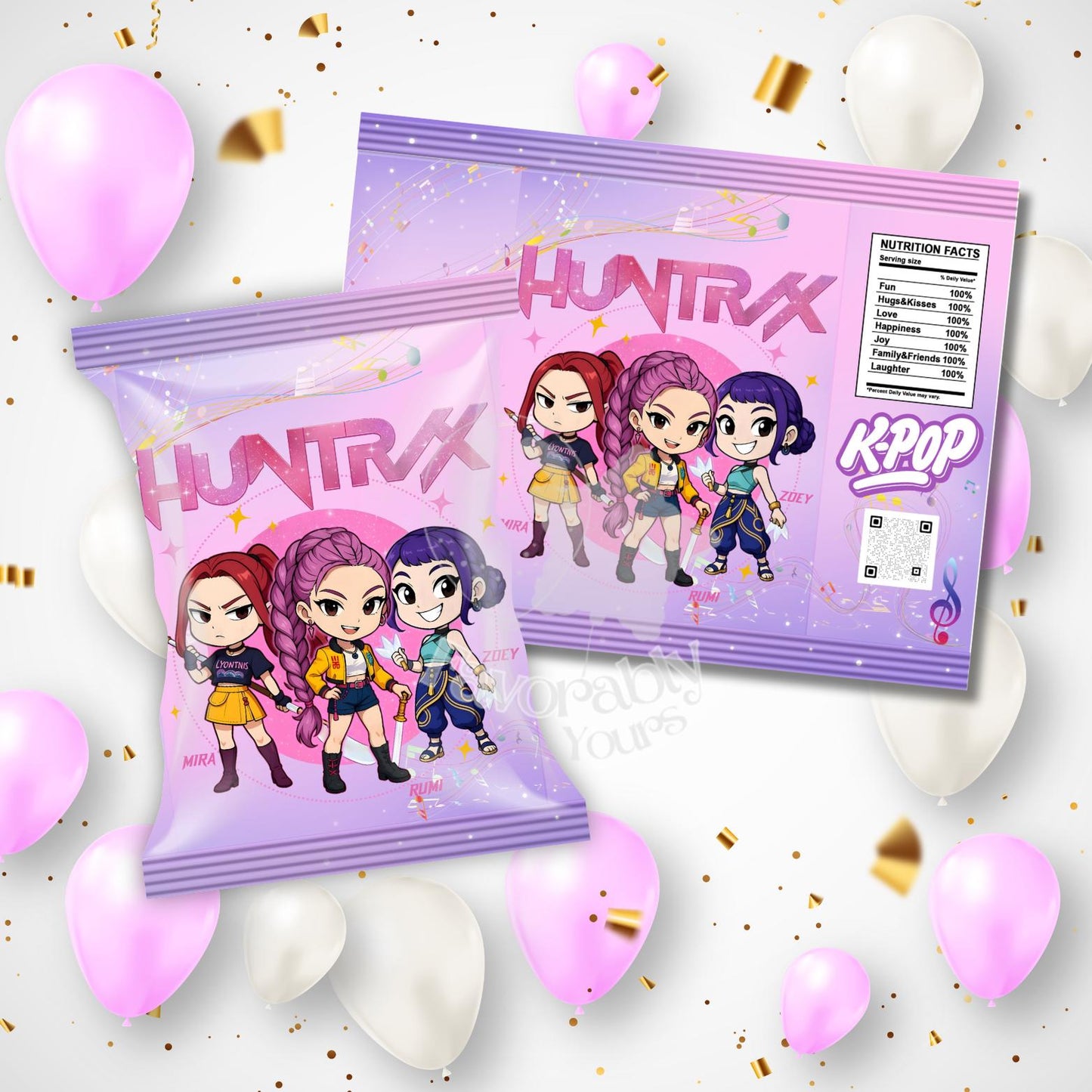 Editable Chip Bag Template - Custom Party Favor Digital Download- kpop