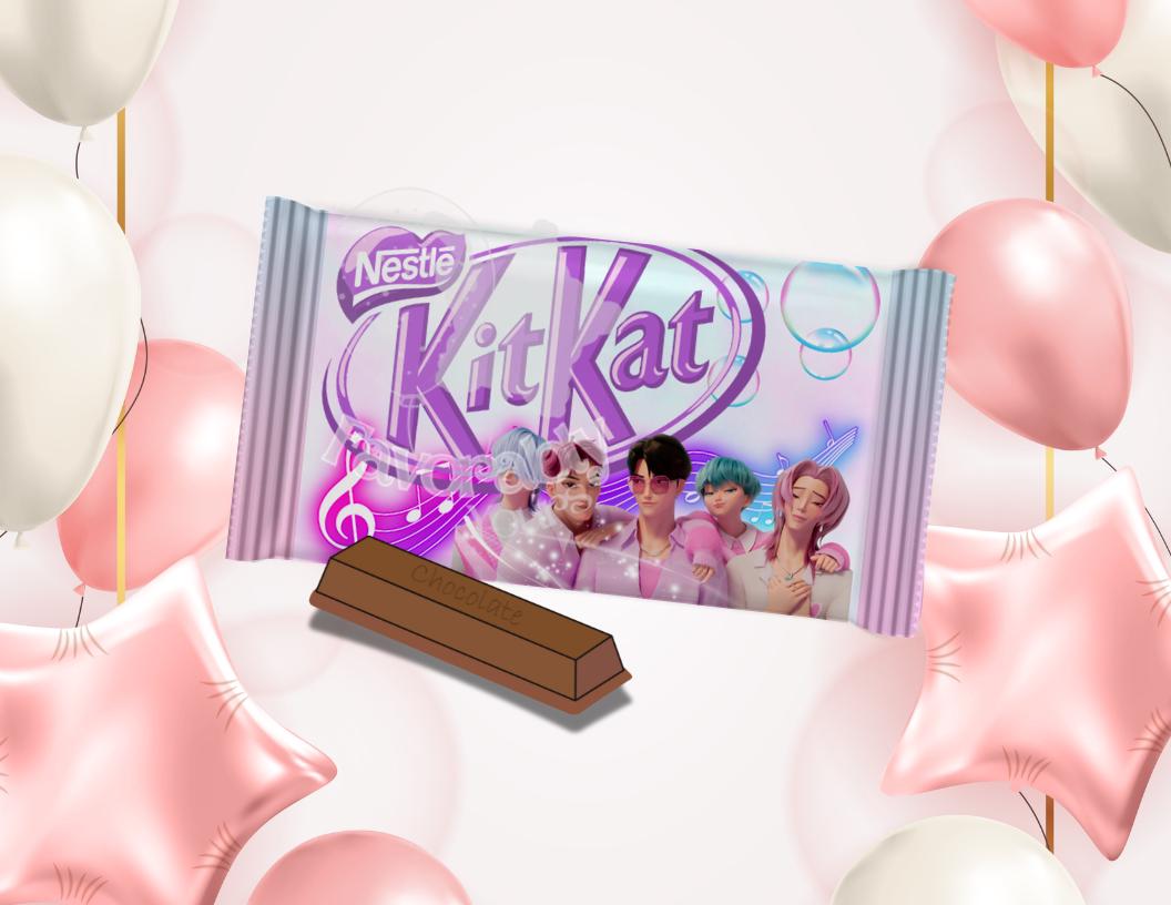 Editable KitKat wrapper - Instant Download for Any Theme-kpop