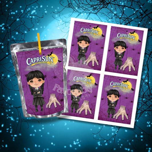 PRINTED Capri Sun Labels - Ready to Apply Party Favor-Wednesday