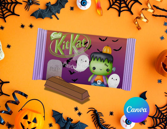 Editable KitKat wrapper - Instant Download for Any Theme-Halloween