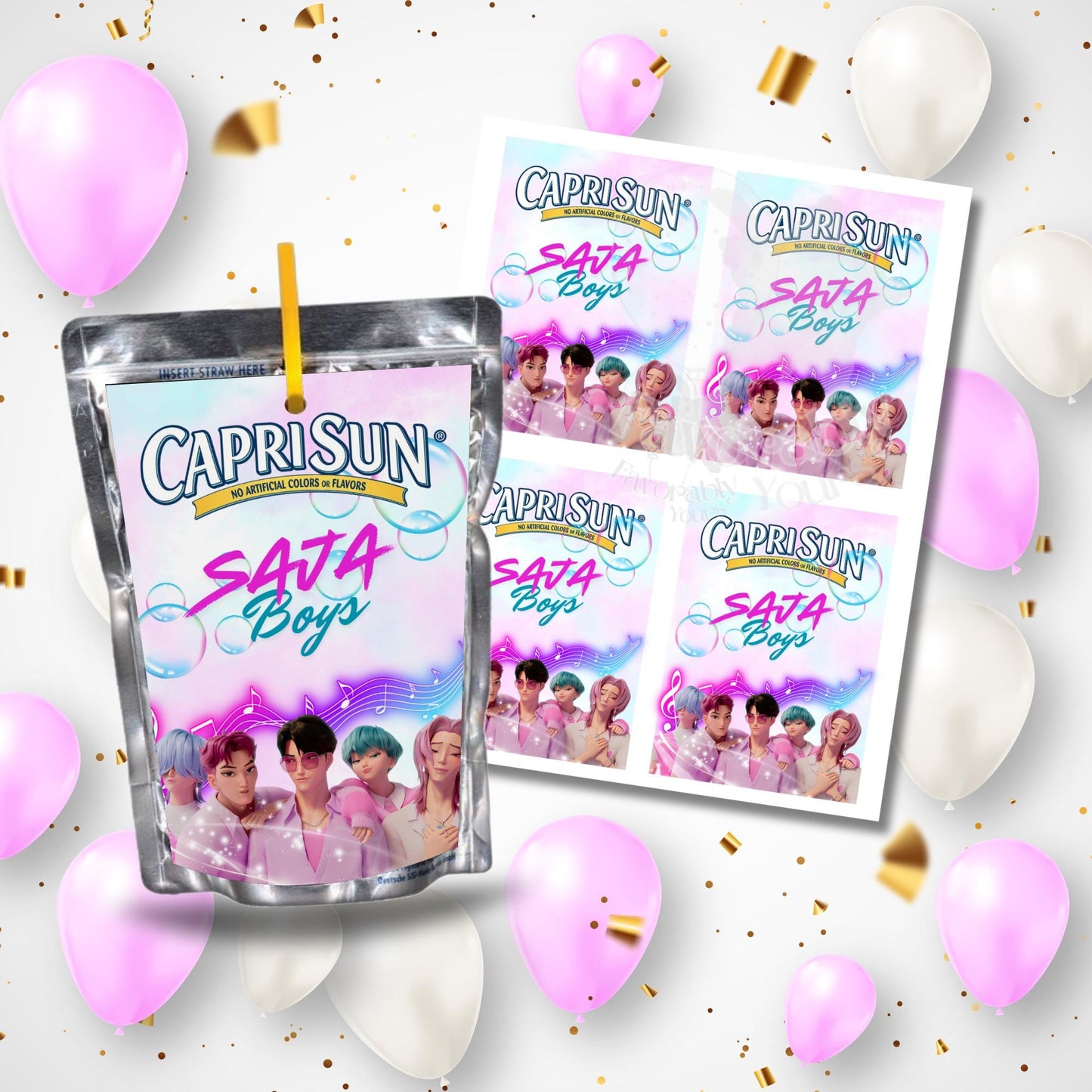 Editable Capri Sun Label - Instant Download for Any Theme- K-pop