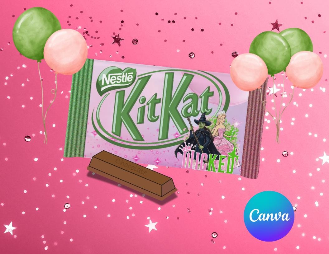 Editable KitKat Template – Wicked Party Theme –  Digital File