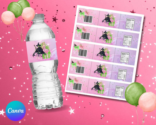 Water Bottle Label - Editable Party Favor Template-Wicked