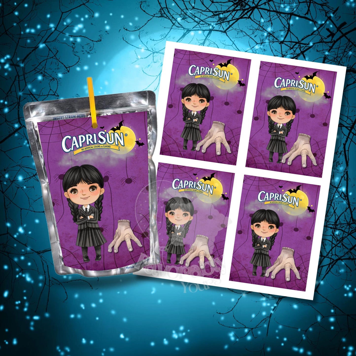 Wednesday Capri Sun Label - Instant Download for Any Theme- Halloween