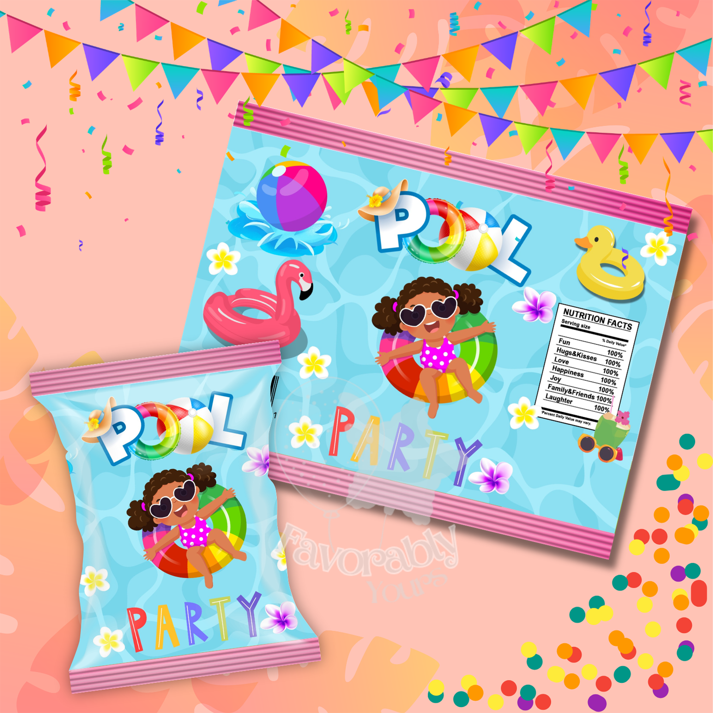 pool party chip bag